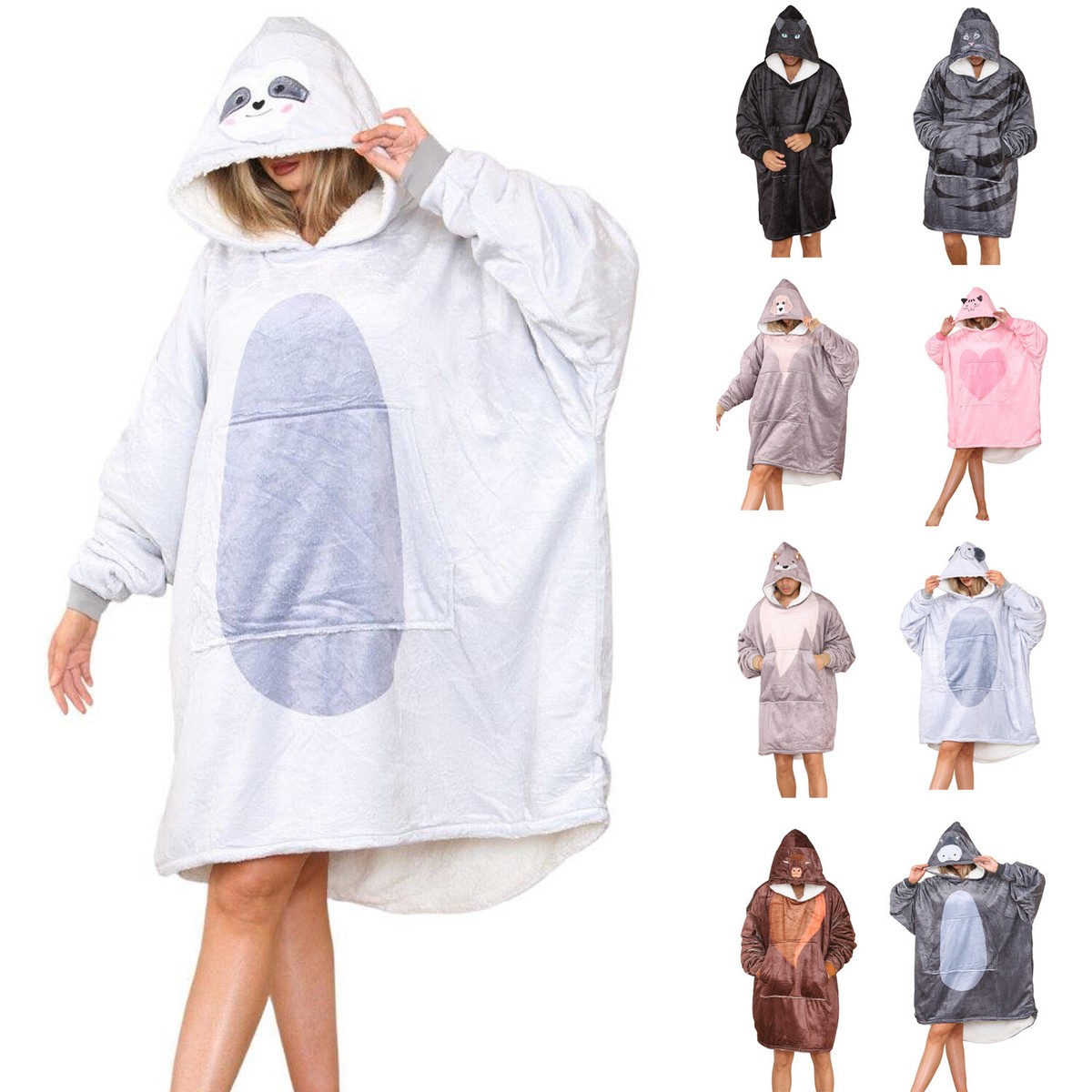 Oodie Hoodie Oodie Material Animal Face Plain Hoodie Oversized
