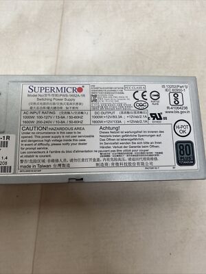 SuperMicro PWS-1K62A-1R 1600W 80 Plus Redundant Power Supply