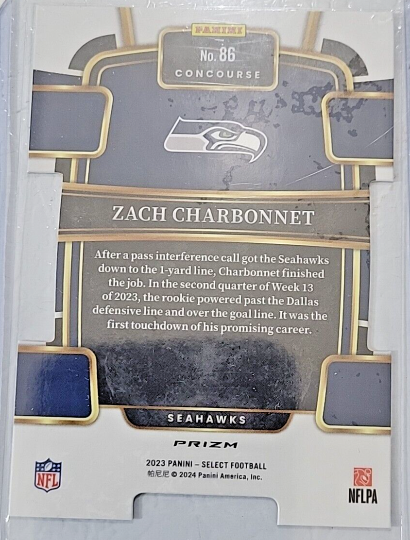 2023 panini select zebra diecut case hit zach charbonnet rookie