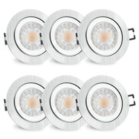 6X RW-2 Einbaustrahler Bad AußEn IP44 Spot Alu Rund Mit Led GU10 3W Neutralweiß