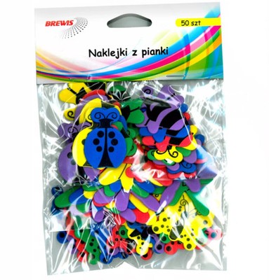 5906190680310 Naklejki z pianki owady 50szt Brewis