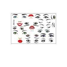 2 Sheets Face Sticker Facials Sticker Face Expression Sticker for Water Bottle