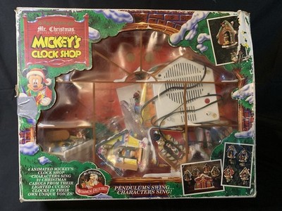 Vintage 90 s MR CHRISTMAS Disney MICKEY'S CLOCK SHOP 1993 Tested Works
