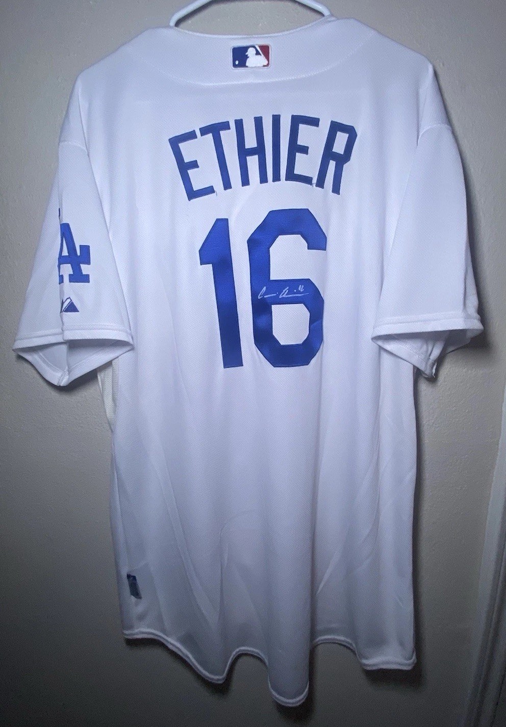Los Angeles Dodgers Jersey MLB Andre Ethier Majestic Autograph USA Men Size 48