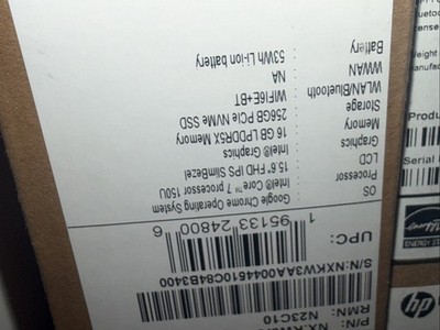 Acer NX.KW3AA.004 Chromebook Plus 515 15.6'' FHD Intel i7 16GB 256GB