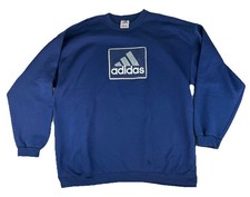 Vintage Adidas Sweatshirt Crewneck Navy Blue Made in USA Men  s Size XXL 3XL Y2K