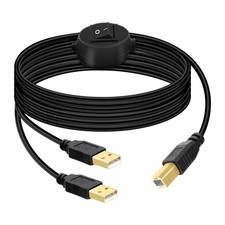 USB B Printer Cable Splitter, 14.7FT Printer Splitter for 2 Computers, Type B