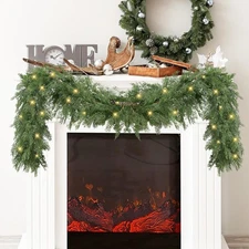 6.5ft Cedar Christmas Garland Artificial Pine Cypress Real Touch Greenery Decor