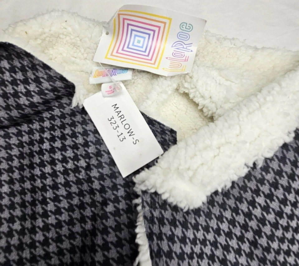 Новый LuLaRoe Marlow женщин жилет маленький искусственной замши серый черный искусственного меха с подкладкой новый с Ярлыками - Изображение 3 из 4