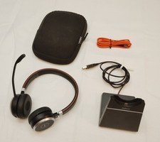 Jabra Evolve 65 Bluetooth Headset w Charging Dock and USB Cable no USB adapter 