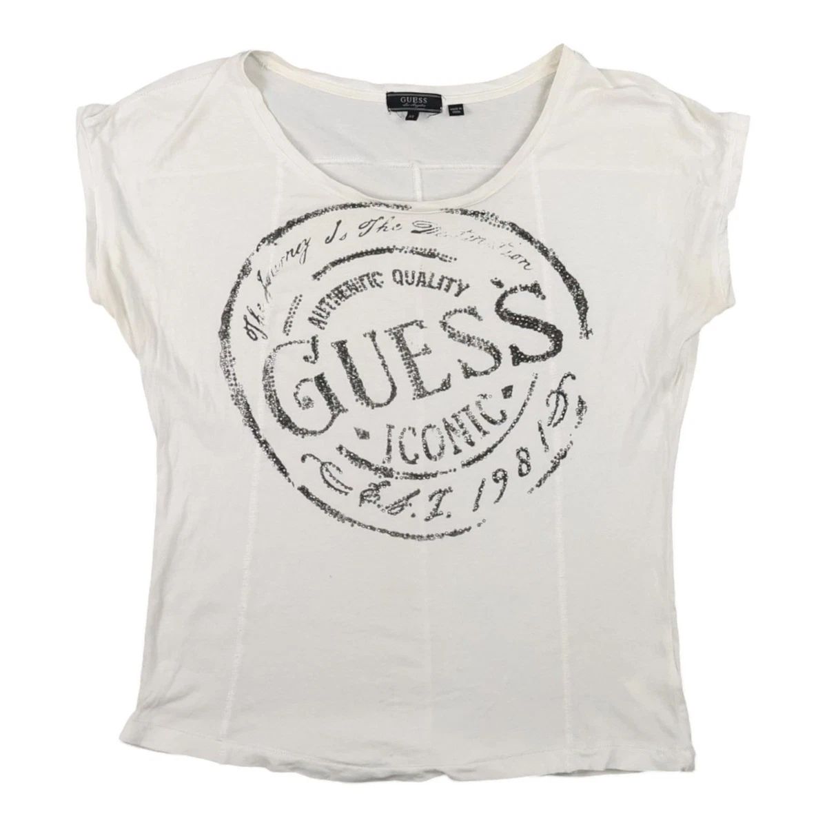 camiseta guess mujer blusa blanca guess