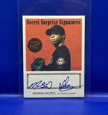 2004 Topps Cracker Jack Secret Surprise Merkin Valdez RC ROOKIE ON CARD AUTO. rookie card picture