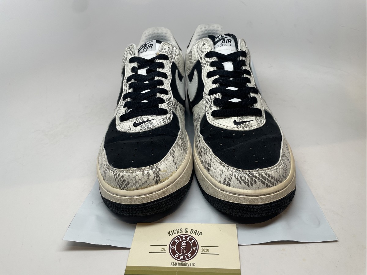 Size 10 - Nike Air Force 1 Premium Cocoa Snake Black/White