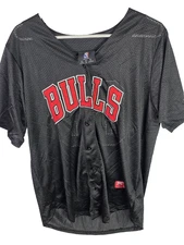 Chicago Bulls Men’s Large Mesh NBA Button Up Jersey