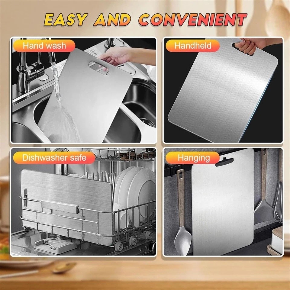 Titanium Cutting Board 100% Pure Non-Stick Double-Sided 11x15.5" in for Kitchen