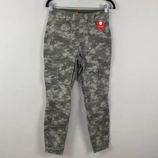 Spanx Stretch Twill Ankle Cargo Pants Size Petite Large Stone Wash Camo 20311Q