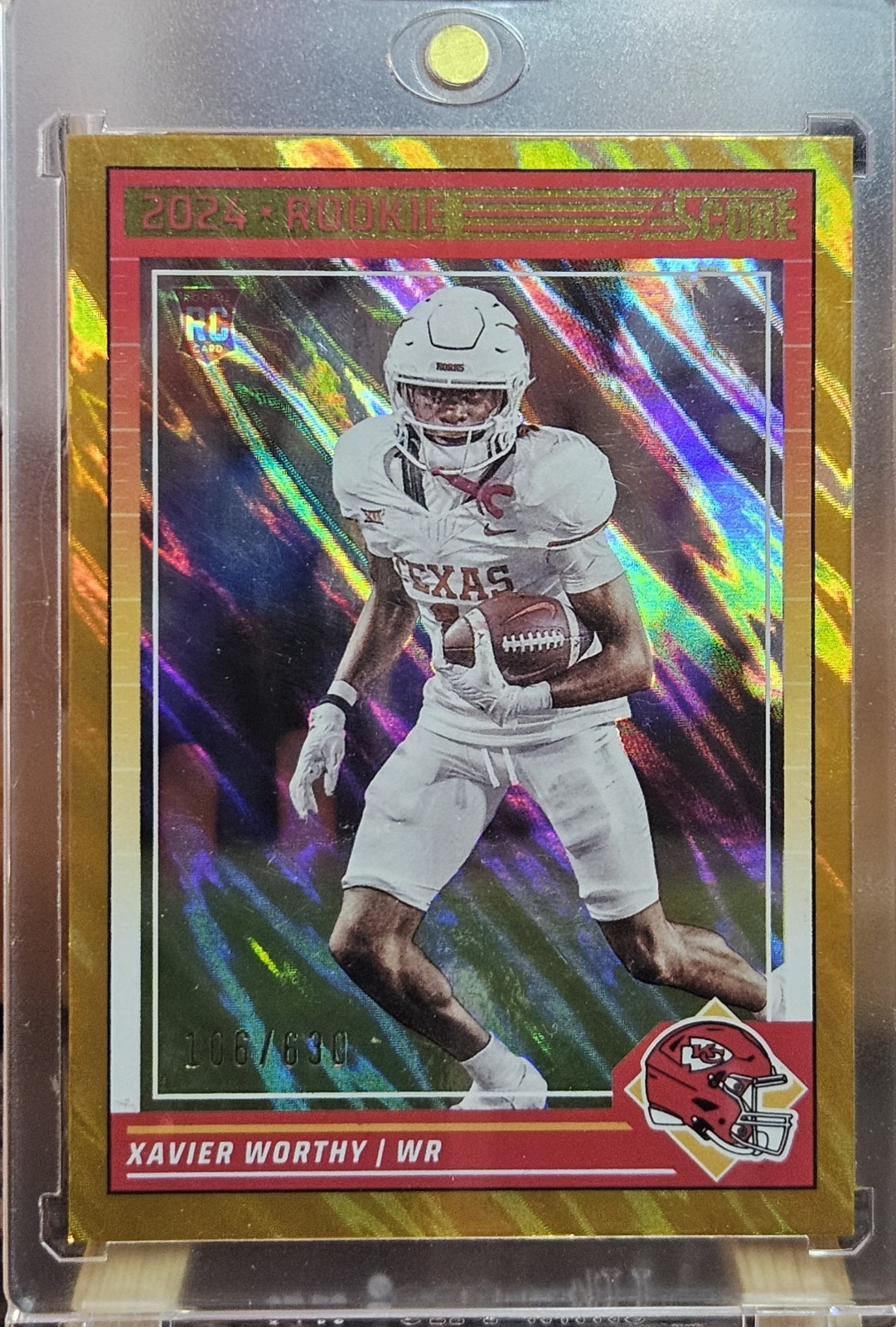 2024 Score - Rookies Lava #324 Xavier Worthy /630 (RC) Kansas City Chiefs