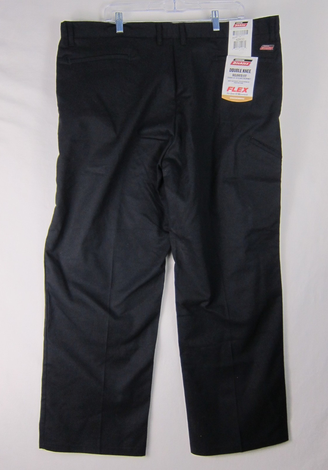 Dickies Pants Mens 42x30 Black Double Knee Work Loose Fit Flex NWT image 7