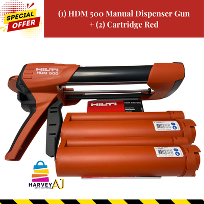 HILTI HDM 500 Manual Adhesive Epoxy Dispenser Gun+1 Cartridge Red