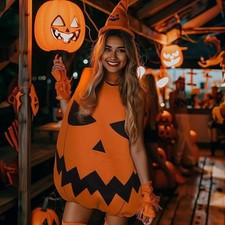Disfraz de Calabaza, Ropa Performance para Fiestas Temáticas, Juegos de Rol, Adultos