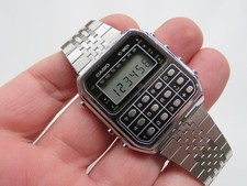 Vintage mens quartz wrist watch CASIO C-801 Calculator mens wrist watch