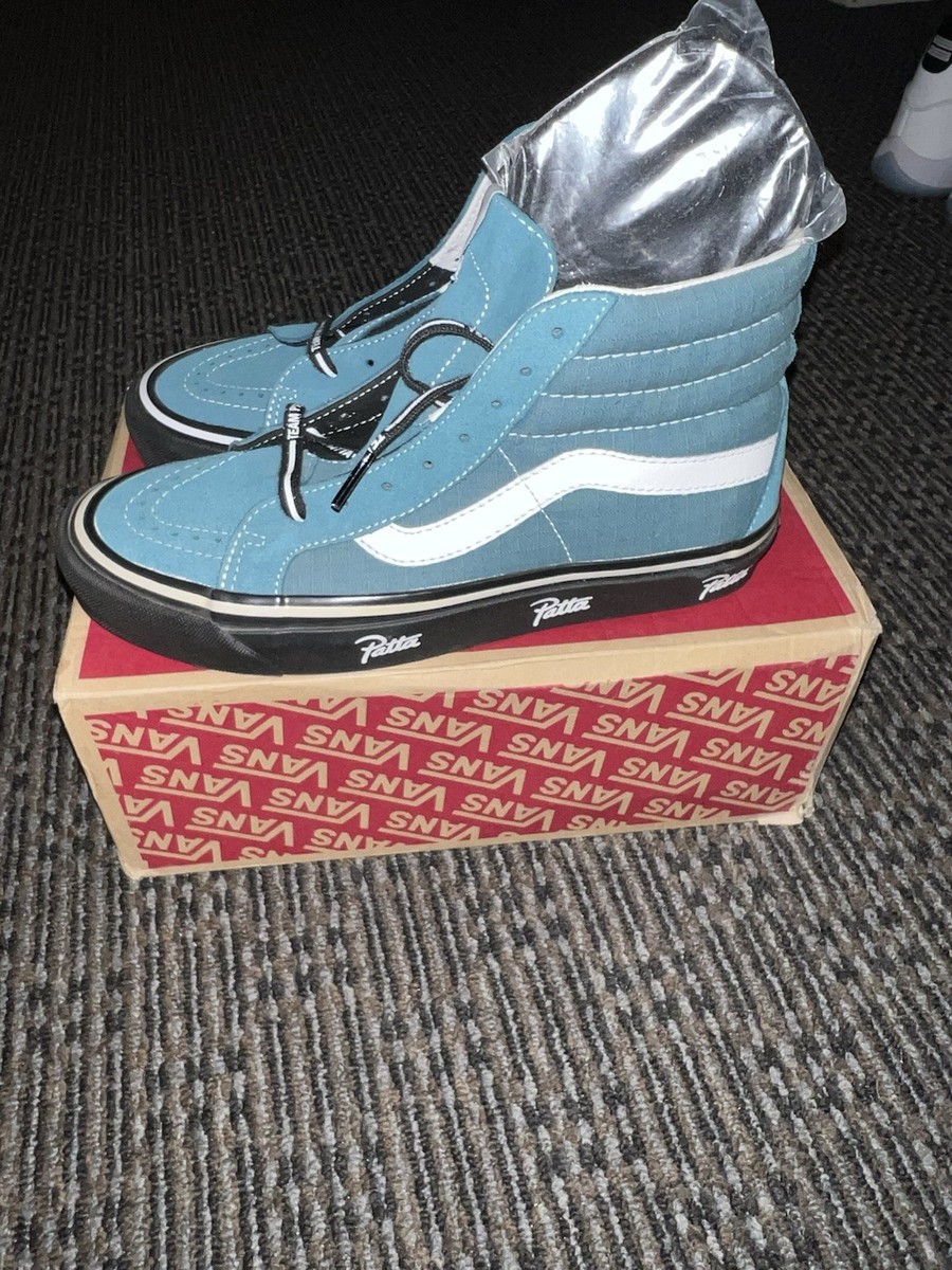 スニーカー Patta VANS SK-8 Hi REISSUE VANS x Patta Sk8-Hi 38 Reissue Hydro Blue and Black Size 8 Men