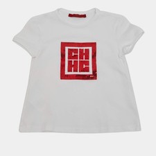 Carolina Herrera Kids White Red Sequin CH Logo TShirt 4 Yrs