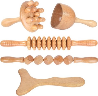 Wood Therapy Massage Tools 5-in-1 Lymphatic Drainage Massager Kit03-5 in 1 