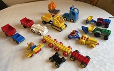 Duplo vehicles tractors, digger & lorry with aeroplane etc