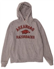 NIKE Herren Arkansas Razorbacks Hoodie Pullover Large Grau Baumwolle AO04
