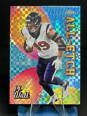 2024 Topps Chrome NFL J.J. Watt All-Etch X-Fractor Parallel Card #CAE-JW Texans