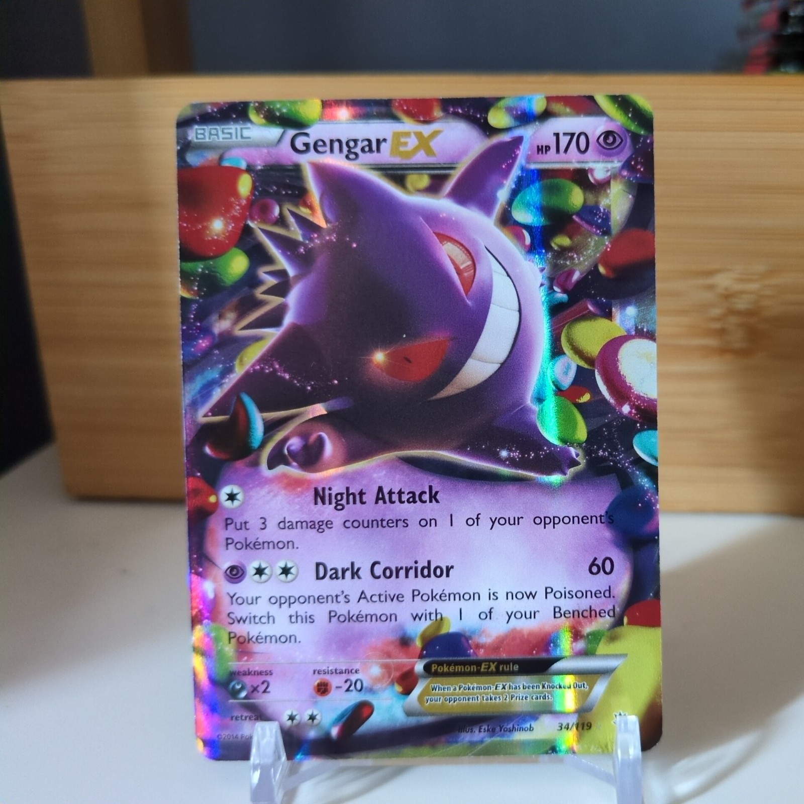 Pokemon Tcg - Gengar EX 34/119 Phantom Forces  Rare Holo Card English NM