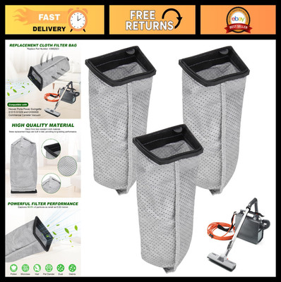 Cloth Filter Bags for Commercial Canister Vacuum Cleaner - 3 Pack Replacement Pa