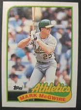 1989 #70 Mark Mcgwire Topps Error Weight 220 Athletics Baseball