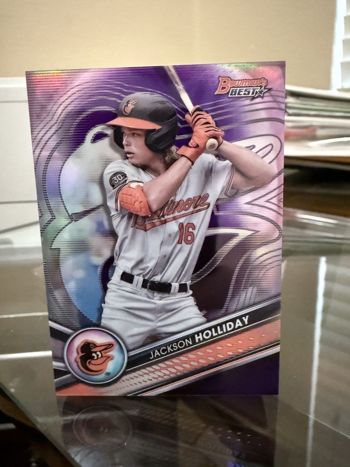 2022 Jackson Holliday Bowman's Best Top Prospects Purple Refractor Orioles /250
