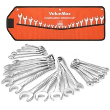 Valuemax Mechanics Wrench Set Metric and Standard, 20PCS Complete Combination Wr
