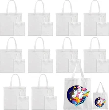Sublimation Blank Tote Bags, 20Pack Canvas Bags 16.1 x 15.4 Inch, White 