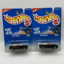 Hot Wheels VW Golf #474 Lot of 2 Black Variants Diecast 1996 Collector 5 Sp