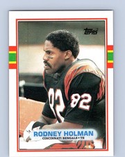 1989 Topps #32 Rodney Holman Cincinnati Bengals Rookie Football Card RC. rookie card picture