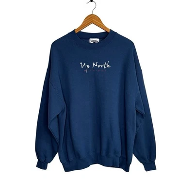 Sudadera Lee Para Hombre XL Azul Norte Michigan Vintage Años 90 Suéter Pullover - Imagen 1 de 4