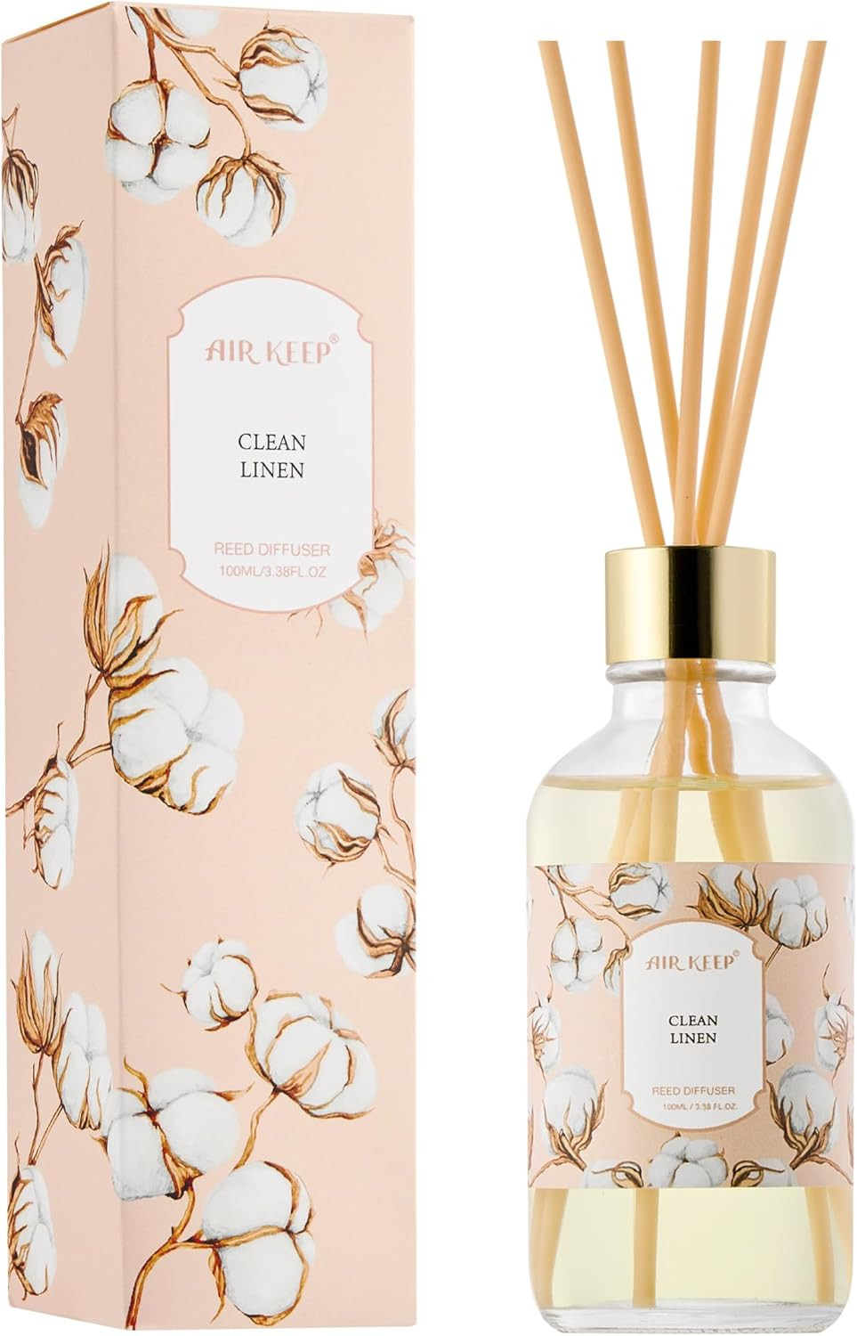 Set With Reed Sticks Clean Linen Aromatherapy Oil Scent Diff