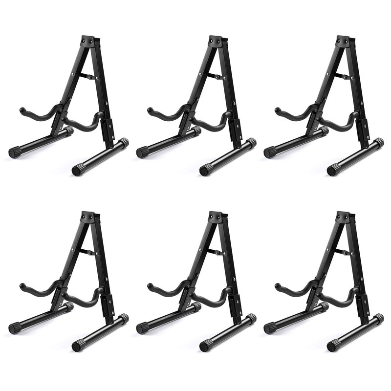Yescom 6 Pcs Folding Guitar Stand Floor A-Frame Instrument Display w/ Foam Arm