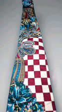 Vintage DAMON Funky Retro Silk Paisley Checkered Tie Made in USA 56" x 4"