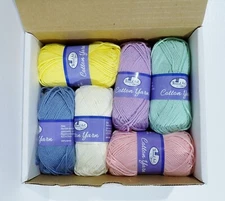 Threadart Crochet 100% Pure Cotton #4 85 yds Set of 6 Small Skeins