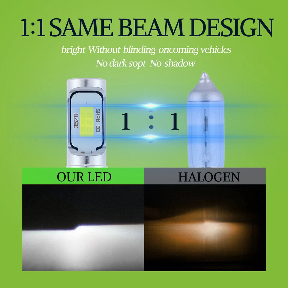 9006 9005 LED Headlight KIT Combo Bulbs 10000K High Low Beam Super Bright White - Image 4 of 4