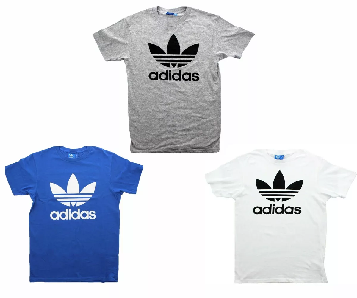 Adidas Logo Shirt, Men&#039;s Sleeve Cotton Tee Shirt, S M L XL | eBay