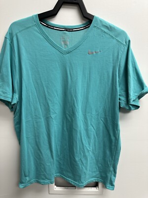 NIKE Tailwind V Neck Running Shirt 677319-405 Size XL