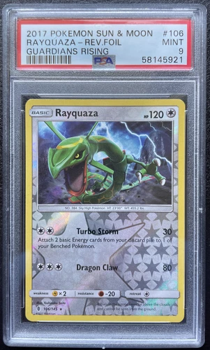 2017 Pokemon Guardians Rising #106 Rayquaza Reverse Holo Foil PSA 9 Mint