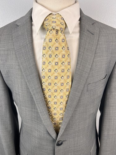 Penguin Men’s Gray Sharkskin Wool Sport Coat Blazer Jacket Dual Vent Size 44 L - Picture 5 of 13