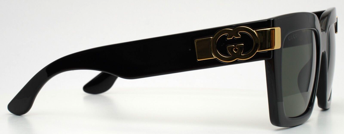 GUCCI GG1689S 001 Black Womens Square Full Rim Sunglasses 54-19